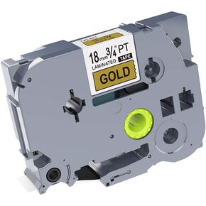 1PK Black on Gold Standard Laminated Label Tape Compatible for Brother P-Touch TZe-841 TZ841 TZe841(18mm x 8m)