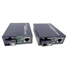 1 Pair Gigabit Fiber Ethernet Converters 1000M/100M/10M, SFP Media Converter Included, Up to 20KM Distance on Single Mode SC Fiber Optics (4 RJ45 Ports *4 RJ45 Ports)