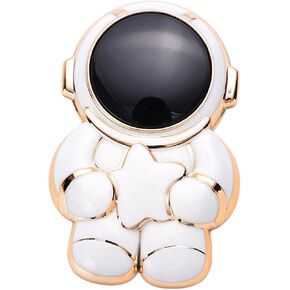 White Phone Grip Handle, Cute 3D Plating Astronaut Hidden Phone Stand Finger Clip Holder Foldable ustable Retro Tablet Phone Ring Stand Compatible All Phones and Tablets