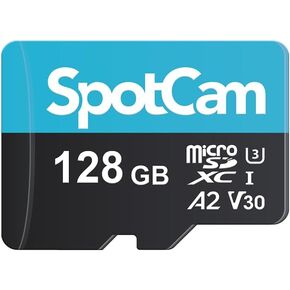 SpotCam 128GB Extreme microSDXC UHS-I Memory Card, 128GB microSDXC Full HD & 4K UHD, UHS-I, U3, A2, V30, Expanded Storage for Surveillance Camera