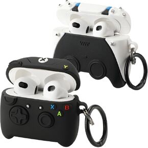 [2Pack] Gedicht for Airpods 3rd Generation Case, Funny 3D Cartoon Game Controller Console Design Silicone Soft Cases for Airpods 3rd Case Cover, with Keychain Kids Women Men for Airpods 3 Case