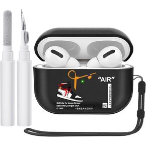 Compatible with AirPods Pro 2nd Generation Case Cover, Protective Cute Shoes Case Cover with Lanyard and Cleaner Kit Pen for Apple AirPod Pro 2 Case Men Women [Front LED Visible],Black red