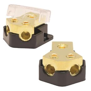 12V Power Distribution Block Car Audio Amp Splitter 2 Way 0/2/4 Gauge in 4/6/8 Gauge