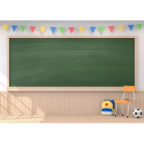 CORFOTO Fabric 7x5ft Back to School Backdrop Chalkboard Digital Classroom Backdrop Wooden Floor School Picture Backdrop School Photo Backdrops for Photography Teaching Online Classes Photoshoot Props