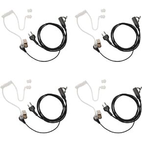 Covert Acoustic Tube Earpiece Headset with PTT Mic for Midland GXT1000VP4 LXT600 LXT500VP3 LXT118 GXT1050VP4 GXT1000XB Walkie Talkie Two Way Radio 4Pack