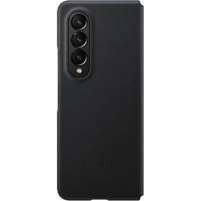 SAMSUNG Galaxy Z Fold 4 Case - Leather Cover, Protective, Premium, Elegant Phone Case with Front and Back Protection, Soft Surface - Bulk Packaging - (Black)