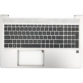 New Upper Case Palmrest Replacement for HP Probook 450 455 G9 Series Laptop Top Cover Keyboard Assembly with US Layout N01933-001 Silver