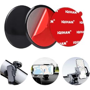 2pcs Adhesive Dashboard Pad Mounting Disk, for Car Suction Cup Phone Mount Holder, 80mm(3.15") Sticky Sucker Disc for Cellphone Stand Cradle, Dash Camera Cam Holder, GPS, Glass Etc