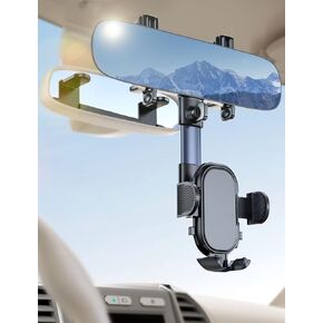 eSamcore Rear View Mirror Phone Holder, Car Phone Mount with 11.5" Rearview Mirror Adjustable Car Mount Accessories Compatible with iPhone 15 14 13 12 All 4.7"-7" Cellphone