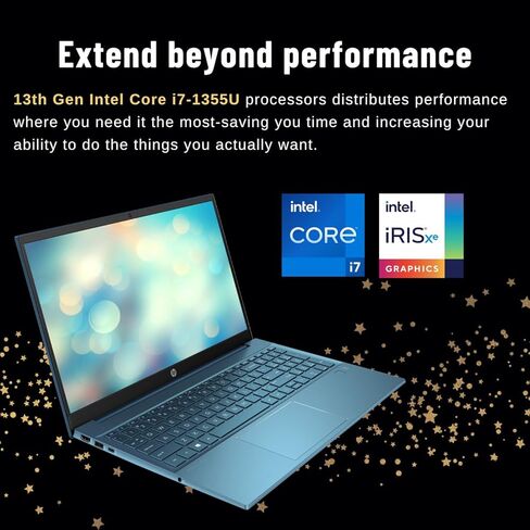 كمبيوتر محمول HP Pavilion i7 الأحدث، شاشة 15.6 بوصة FHD، Intel Core i7-1355U، ذاكرة الوصول العشوائي 32 جيجابايت، 1 تيرابايت PCIe SSD، قارئ بصمات الأصابع، لوحة مفاتيح رقمية، كاميرا ويب، Wi-Fi 6، HDMI، Windows 11 Home، Forest Teal in Saudi Arabia