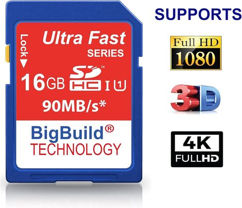 بطاقة ذاكرة SDHC فائقة السرعة سعة 32 جيجابايت بسرعة 90 ميجابايت/ثانية متوافقة مع كاميرا Nikon CoolPix A10، A100، A300، A900، AW130، B500، B600، B700 in Kuwait