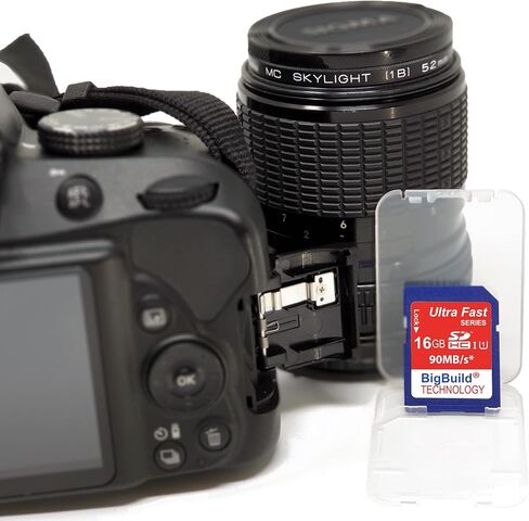 بطاقة ذاكرة SDHC فائقة السرعة سعة 32 جيجابايت بسرعة 90 ميجابايت/ثانية متوافقة مع كاميرا Nikon CoolPix A10، A100، A300، A900، AW130، B500، B600، B700 in Kuwait