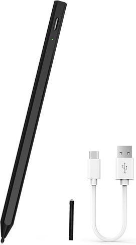 قلم USI 2.0 لجهاز HP Chromebook وASUS Chromebook وLenovo Chromebook وAmazon Fire Max 11 وGoogle Pixel Tablet، مع مستوى ضغط 4096، ورفض راحة اليد، وشحن سريع USB-C، أسود in Kuwait
