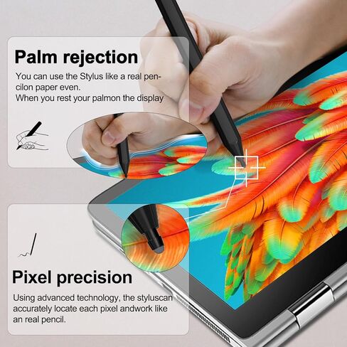 قلم USI 2.0 لجهاز HP Chromebook وASUS Chromebook وLenovo Chromebook وAmazon Fire Max 11 وGoogle Pixel Tablet، مع مستوى ضغط 4096، ورفض راحة اليد، وشحن سريع USB-C، أسود in Kuwait