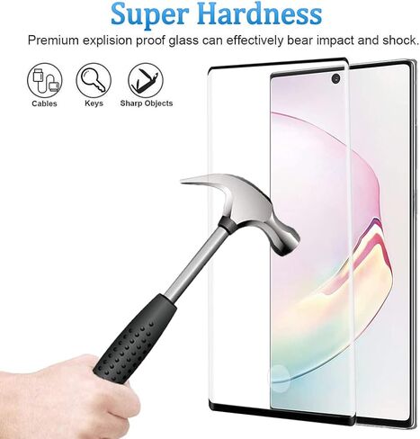 واقي شاشة Galaxy Note 10 Plus، عبوتان من واقي الشاشة الزجاجي المقوى، عبوتان من واقي عدسة الكاميرا، واقي شاشة من الزجاج المقوى بقوة 9H لهاتف Samsung Galaxy Note 10 Plus(2+2 Pack) in Kuwait