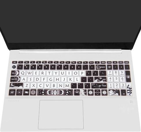 غطاء لوحة مفاتيح لطيف من السيليكون لجهاز HP Pavilion مقاس 15.6 بوصة وكمبيوتر محمول HP 15-eg 15t-eg 15-eh 15-er Series، HP Laptop 17 17-cn 17-cp 17z-cp Series، Sun and Moon in Kuwait