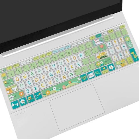 غطاء لوحة مفاتيح لطيف من السيليكون لجهاز HP Pavilion مقاس 15.6 بوصة وكمبيوتر محمول HP 15-eg 15t-eg 15-eh 15-er Series، HP Laptop 17 17-cn 17-cp 17z-cp Series، Sun and Moon in Kuwait