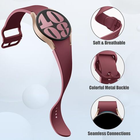 Maledan No Gap Bands Compatible with Samsung Galaxy Watch 7 6 5 4 FE Band 40mm 44m, Galaxy Watch 5 Pro Band 45mm/Watch 6 4 Classic 43mm 47mm 46mm 42mm, 20mm Soft Silicone Sport Wristbands Women Men in Saudi Arabia