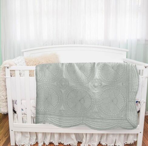 Baby Quilt Personlized Monogram Lightweight Embossed Scalloped Throw Blanket Four Seasons (Pink Gingham) in Saudi Arabia