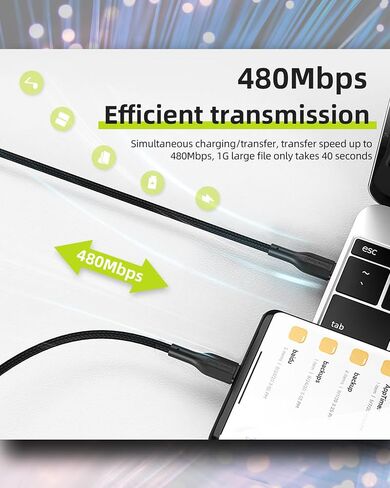 كابل إضاءة سريع الشحن 30 وات كابل إضاءة 3A Zine Alloy Nylon مضفر - لهاتف iPhone 14/14 Pro/14 Pro Max وMacbook وiPad وiPhone 11 و12 و13 و10 و8 و7 وiPhone SE - 4 أقدام in Saudi Arabia