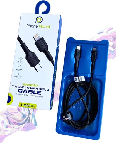 Fast Charging Lighting Cable 30W Lighting Cable 3A Zine Alloy Nylon Braided - for iPhone 14/14 Pro/14 Pro Max, Macbook, iPad, iPhone 11, 12, 13, 10, 8, 7, iPhone SE - 4 Feet in Saudi Arabia