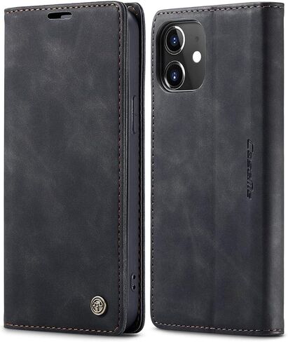 SINIANL Leather Case Compatible with iPhone 12 Case Wallet, Compatible with iPhone 12 Pro Wallet Case Book Folding Flip Case with Credit Card Holder Magnetic Closure for iPhone 12/12 Pro 6.1 inch in Saudi Arabia