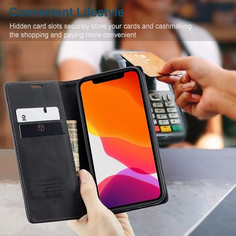 SINIANL Leather Case Compatible with iPhone 12 Case Wallet, Compatible with iPhone 12 Pro Wallet Case Book Folding Flip Case with Credit Card Holder Magnetic Closure for iPhone 12/12 Pro 6.1 inch in Saudi Arabia