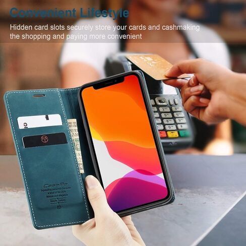 SINIANL Leather Case Compatible with iPhone 12 Case Wallet, Compatible with iPhone 12 Pro Wallet Case Book Folding Flip Case with Credit Card Holder Magnetic Closure for iPhone 12/12 Pro 6.1 inch in Saudi Arabia