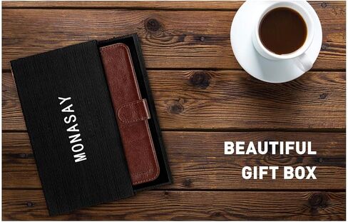 MONASAY Wallet Case Compatible for Galaxy Note 20 Ultra 5G, 6.9 inch, [Included Screen Protector][RFID Blocking] Flip Folio Leather Cell Phone Cover with Credit Card Holder, Brown in Saudi Arabia
