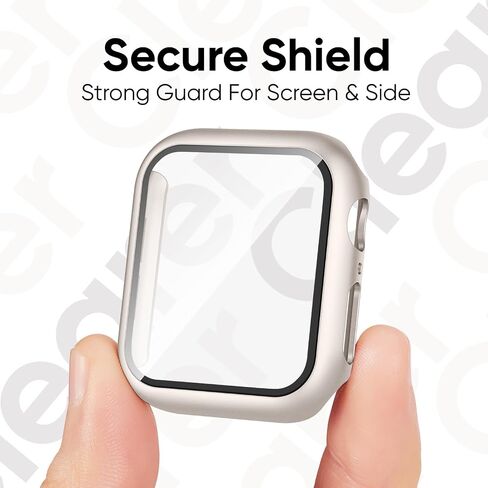 3-IN-1 for Thin Apple Watch Band 40mm 41mm 44mm 45mm with Case & Screen Protector, Slim Skinny Silicone Sport Strap and Cover with 9H Tempered Glass for iWatch Series SE SE2 9 8 7 6 5 4 for Women in Saudi Arabia