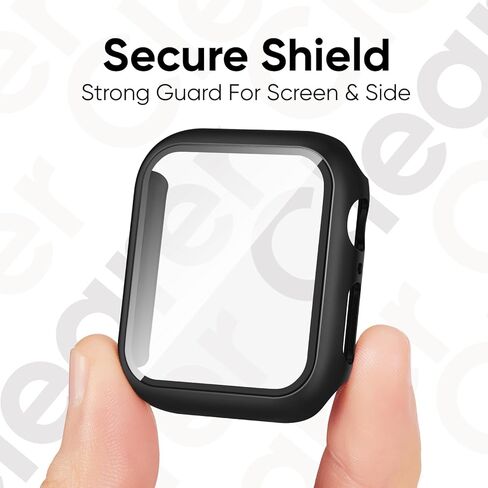 3-IN-1 for Thin Apple Watch Band 40mm 41mm 44mm 45mm with Case & Screen Protector, Slim Skinny Silicone Sport Strap and Cover with 9H Tempered Glass for iWatch Series SE SE2 9 8 7 6 5 4 for Women in Kuwait