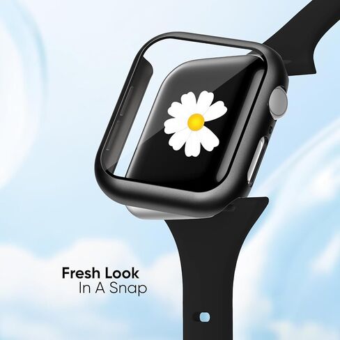 3-IN-1 for Thin Apple Watch Band 40mm 41mm 44mm 45mm with Case & Screen Protector, Slim Skinny Silicone Sport Strap and Cover with 9H Tempered Glass for iWatch Series SE SE2 9 8 7 6 5 4 for Women in Kuwait