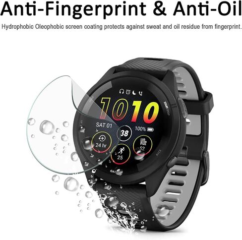 [10 + 2 حزمة] Miimall متوافق مع واقي الشاشة Garmin Forerunner 265 وواقي منفذ الشاحن، ومقابس مضادة للغبار + واقي شاشة من مادة TPU خالية من الفقاعات مضادة للخدش لـ Forerunner 265 in Saudi Arabia