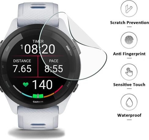 [10 + 2 حزمة] Miimall متوافق مع واقي الشاشة Garmin Forerunner 265 وواقي منفذ الشاحن، ومقابس مضادة للغبار + واقي شاشة من مادة TPU خالية من الفقاعات مضادة للخدش لـ Forerunner 265 in Saudi Arabia