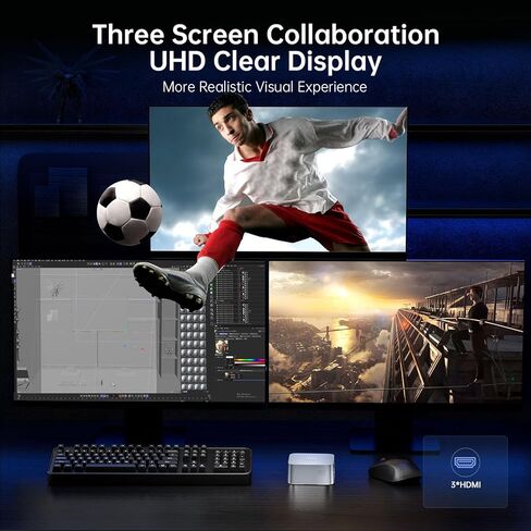 كمبيوتر مكتبي صغير من ACEMAGIC، N95 (يصل إلى 3.4 جيجا هرتز) معالج الجيل الثاني عشر، كمبيوتر مكتبي صغير، ذاكرة وصول عشوائي 16 جيجا بايت 512 جيجا بايت SSD، HDMI مزدوج 4K، كمبيوتر صغير، 2.4/5 جيجا واي فاي، بلوتوث، أعمال/مكتب/HTPC in Kuwait