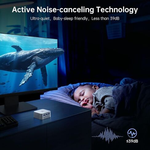 كمبيوتر مكتبي صغير من ACEMAGIC، N95 (يصل إلى 3.4 جيجا هرتز) معالج الجيل الثاني عشر، كمبيوتر مكتبي صغير، ذاكرة وصول عشوائي 16 جيجا بايت 512 جيجا بايت SSD، HDMI مزدوج 4K، كمبيوتر صغير، 2.4/5 جيجا واي فاي، بلوتوث، أعمال/مكتب/HTPC in Kuwait