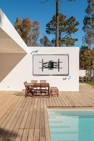 حامل تلفزيون SYLVOX كامل الحركة، حامل تلفزيون مثبت على الحائط لأجهزة تلفزيون 40-75 بوصة، دوار: ±80 درجة وإمالة درجة -8 درجة/+15 درجة، الحد الأقصى VESA 600 × 400 مم، يحمل ما يصل إلى 100 رطل، أذرع مفصلية مرنة مثالية لأجهزة التلفزيون الخارجية in Kuwait