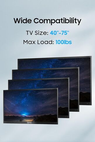 حامل تلفزيون SYLVOX كامل الحركة، حامل تلفزيون مثبت على الحائط لأجهزة تلفزيون 40-75 بوصة، دوار: ±80 درجة وإمالة درجة -8 درجة/+15 درجة، الحد الأقصى VESA 600 × 400 مم، يحمل ما يصل إلى 100 رطل، أذرع مفصلية مرنة مثالية لأجهزة التلفزيون الخارجية in Kuwait