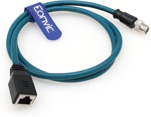 Eonvic Industrial M12 8Pin Male X Code to RJ45 Female High Flex Cat6 Gigabit Extension Ethernet Cable in Saudi Arabia
