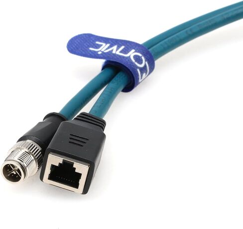 Eonvic Industrial M12 8Pin Male X Code to RJ45 Female High Flex Cat6 Gigabit Extension Ethernet Cable in Saudi Arabia