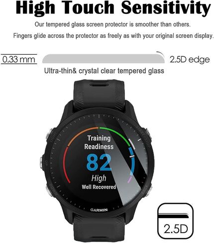 Miimall [10+2 عبوة] متوافق مع واقي الشاشة Garmin Forerunner 955 من الزجاج المقسى مع واقي منفذ الشاحن، قابس مضاد للغبار + طبقة حماية مقاومة للماء لشاشة Garmin Forerunner 955 in Saudi Arabia