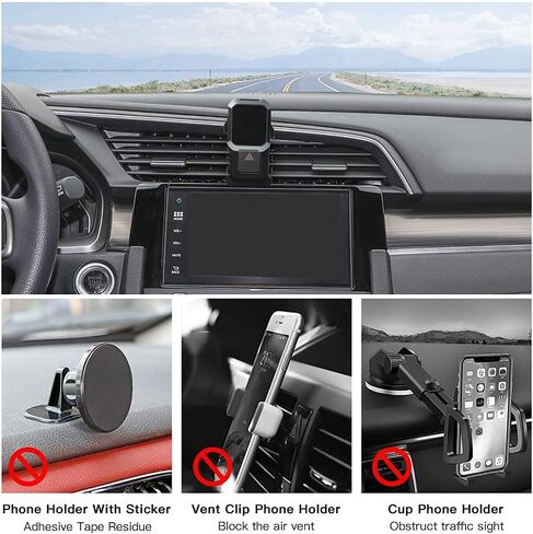 1797 for Honda Civic Accessories Hatchback Type R Coupe Phone Holder Mount 2021 2020 2019 2018 2017 2016 Magnetic Car Cradle for iPhone Samsung Dashboard Navigation Black in Kuwait