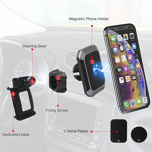 1797 for Honda Civic Accessories Hatchback Type R Coupe Phone Holder Mount 2021 2020 2019 2018 2017 2016 Magnetic Car Cradle for iPhone Samsung Dashboard Navigation Black in Kuwait