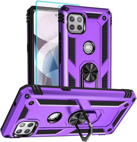 for Motorola One 5G Ace Phone Case, Moto One 5G Ace Case with HD Screen Protector, [Military Grade 16ft. Drop Tested] Ring Shockproof Protective Phone Case for Motorola One 5G UW Ace,ArmyGreen in Saudi Arabia