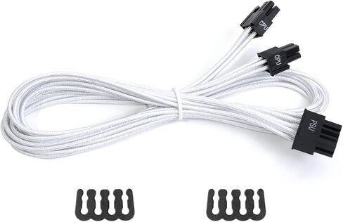 كابل PSU 8 Pin إلى 4+4 Pin CPU، كابل بأكمام ذكر إلى ذكر EPS لوحدة إمداد الطاقة المعيارية ASUS ROG Thor Strix (70 سم) in Saudi Arabia