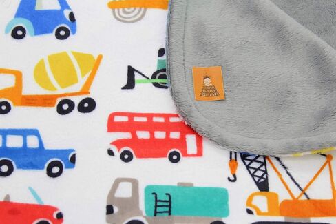 بطانية الأطفال Dear Baby Gear Cars - بطانية أطفال بطبقة مزدوجة - بطانيات للأطفال الصغار - للأولاد والبنات - السيارات والشاحنات ومركبات البناء والمعدات الثقيلة، رمادي - 40 بوصة × 30 بوصة in Kuwait