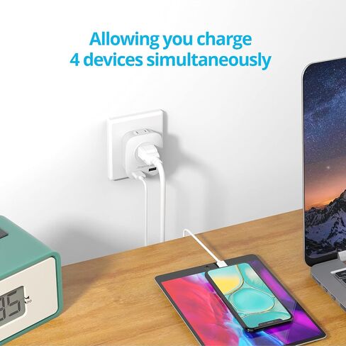 3 Pack US to UK Ireland Travel Plug Adapter, Anstronic International Power Adaptor with 2 USB, 4 in 1 Type G Power Outlet Adaptor for USA to England Kenya Dubai Irish Scotland in Saudi Arabia