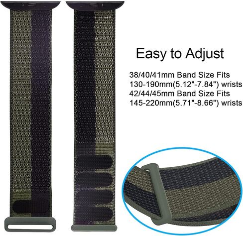 Nylon Sport Loop Band Compatible with Apple Watch Band 38mm 40mm 41mm 42mm 44mm 45mm iWatch Series 7 6 5 SE 4 3 2 1 Strap Nylon Weave Women Men Stretchy Braided Replace Wristband Breathable in Saudi Arabia