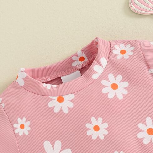 Toddler Baby Girl Summer Outfit Floral Print Crew Neck Short Sleeve T-Shirts Tops and Shorts 2Pcs Clothes Set in Saudi Arabia