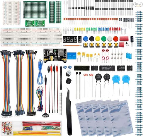 Breadboard Kit with 830 Tie-Points Breadboard,Circuit Board,Potentiometer,Led,Breadboard Power Supply Etc,Electronics Kit Compatible with Arduino R3,Mega2560,Nano,Raspberry Pi,STM32-A in Saudi Arabia